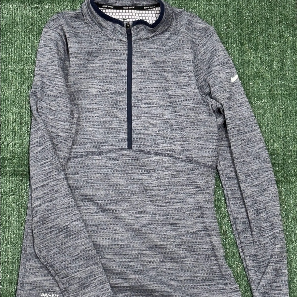 Nike Men's Heathered Gray Zip-Up Sweater